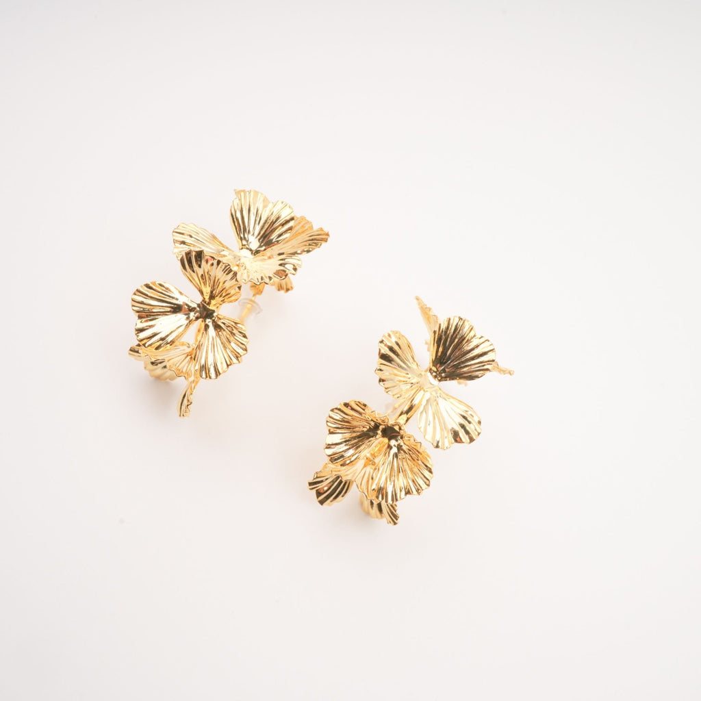 Floral Gold Earrings by SIENA - image 3