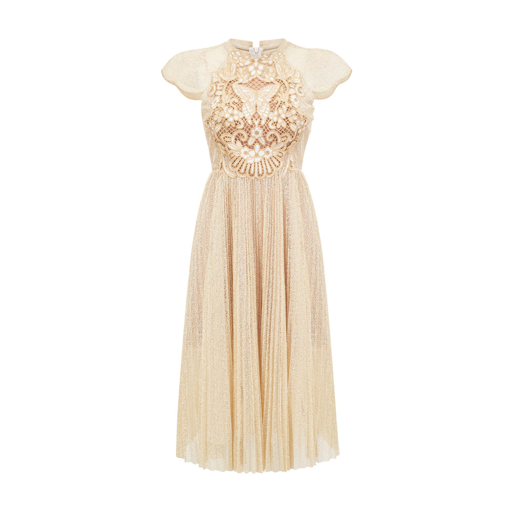 Nerissa Pleated Midi Dress by SIENA