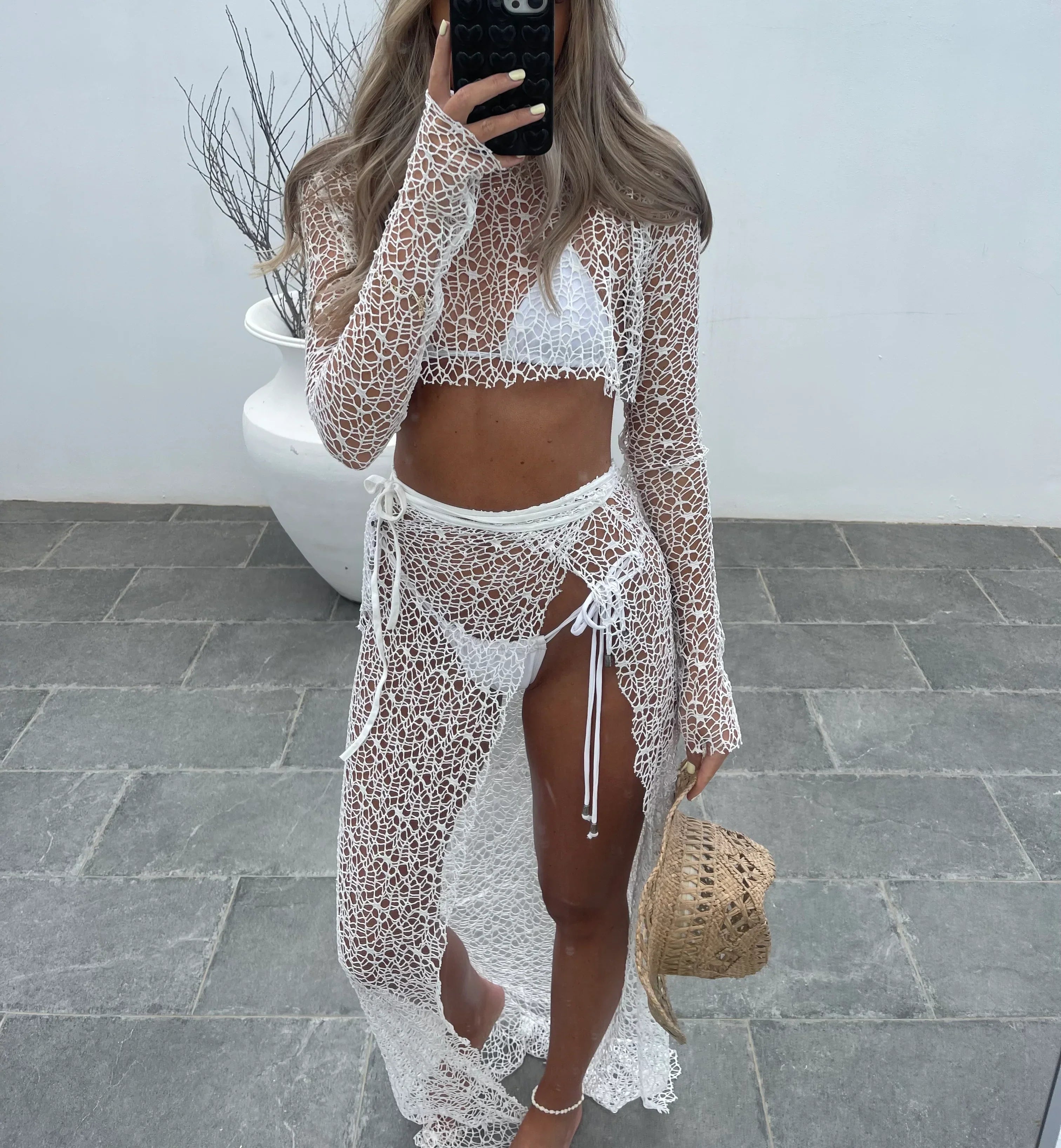 Lace Crochet One-Piece Swimsuit by SIENA - image 4
