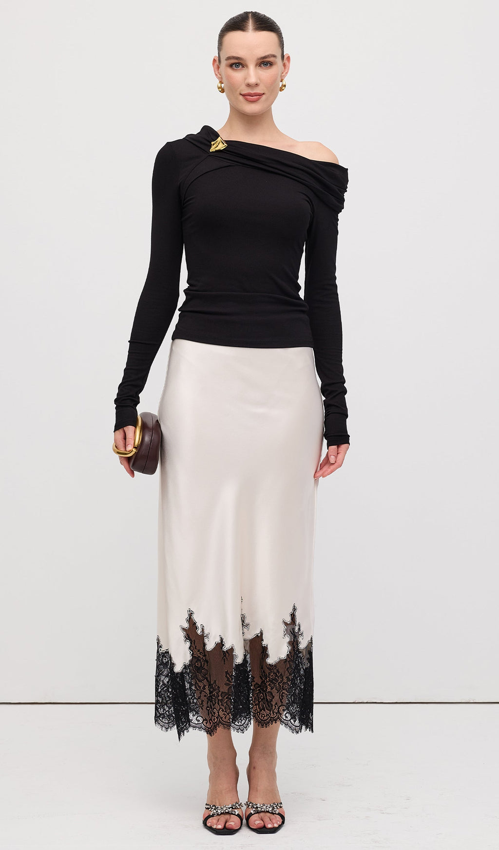 Lace Midi Skirt by SIENA