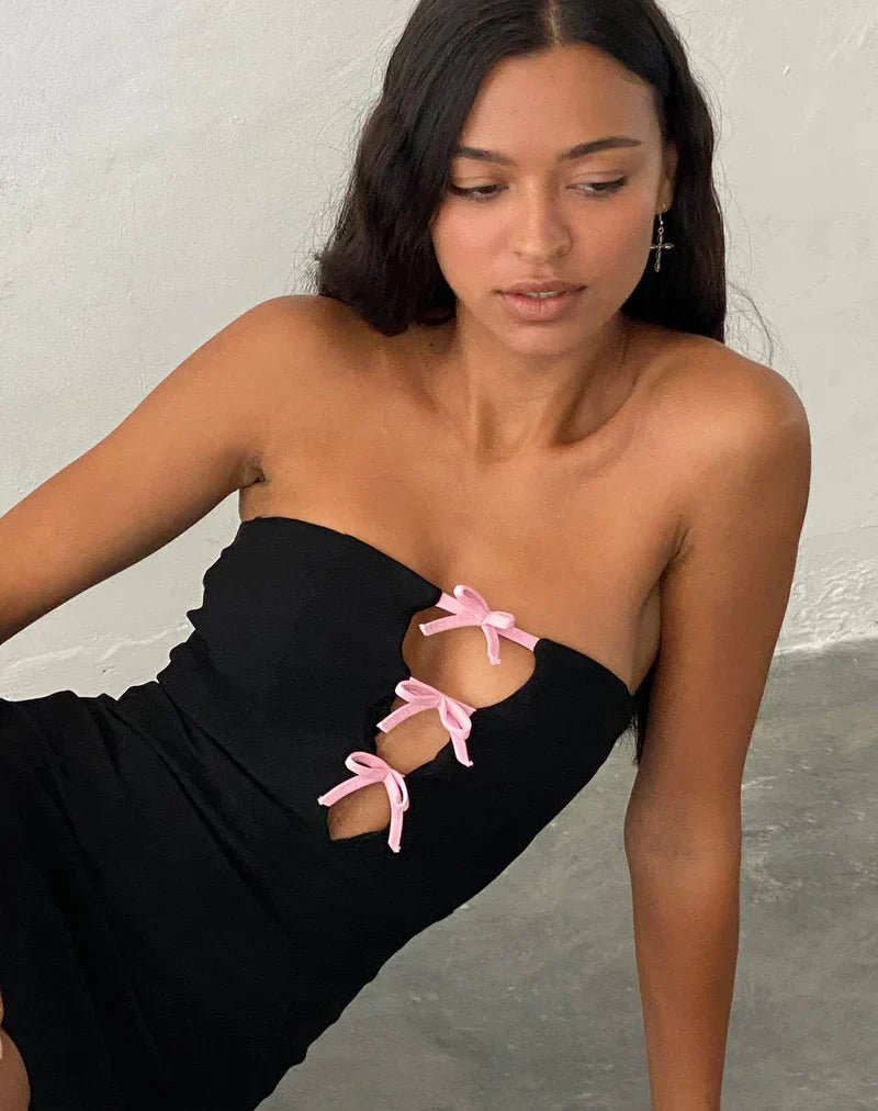 Kurdeleli Bow Mini Dress by SIENA - image 2