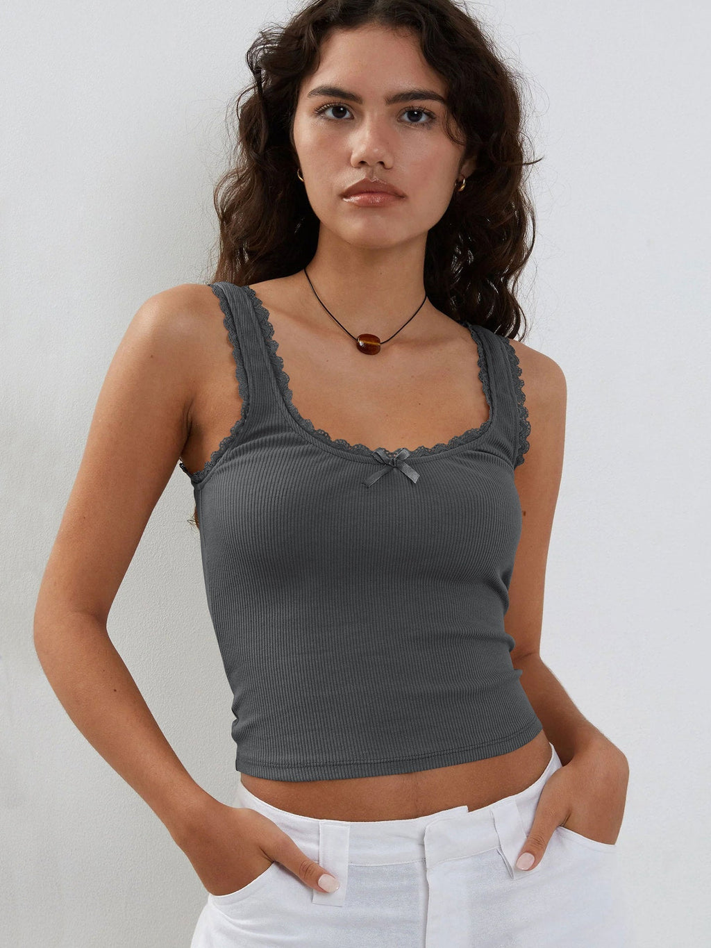 Dark Lace Crop Top by SIENA