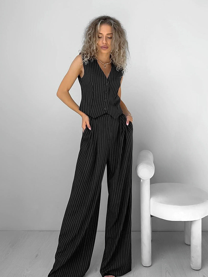 Striped Buttoned Pants Set by SIENA - image 2