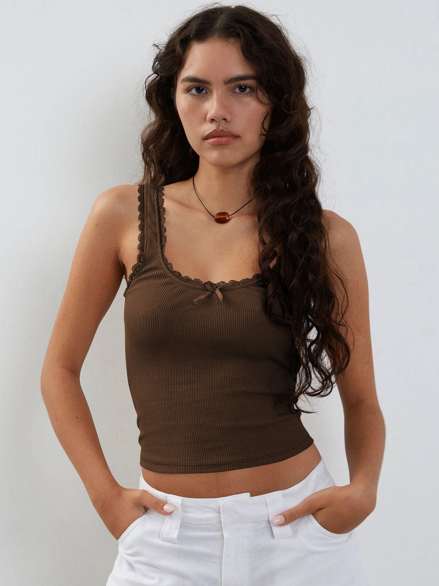 Brown Lace Shirt by SIENA - image 2