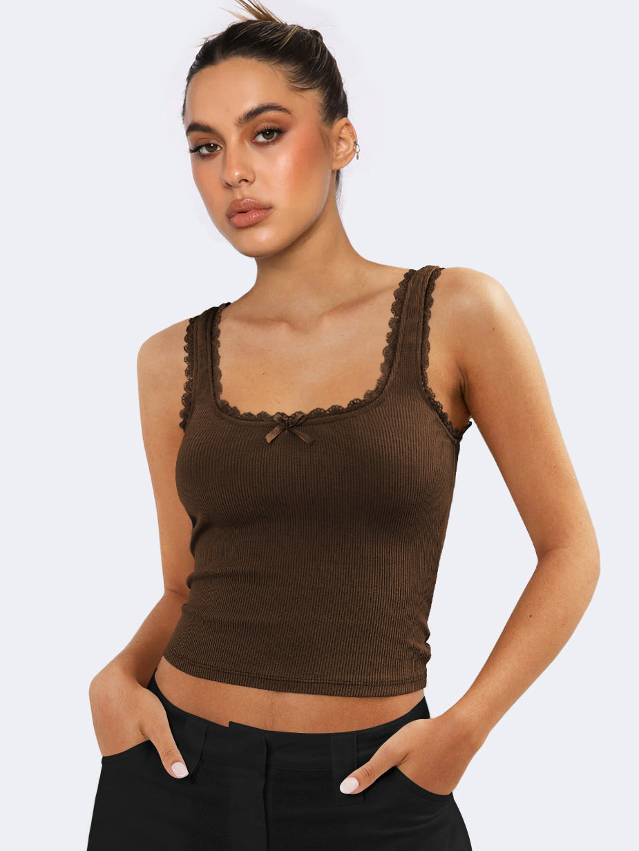 Brown Lace Shirt by SIENA