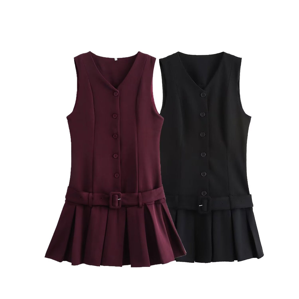 Kolsuz Pleated Mini Dress by SIENA