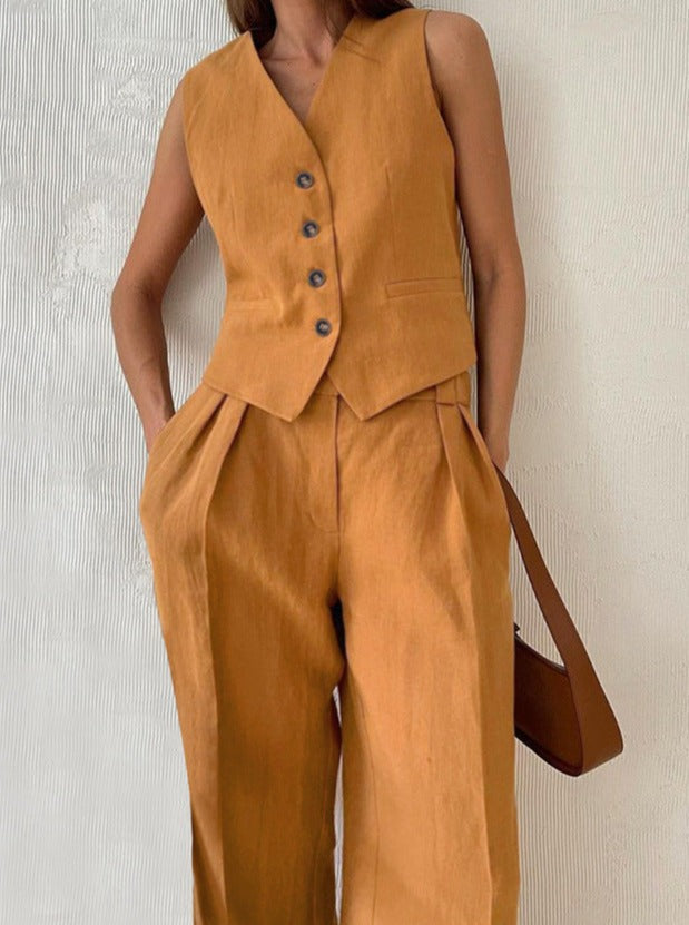 Solid Buttoned Pants Set by SIENA - image 5