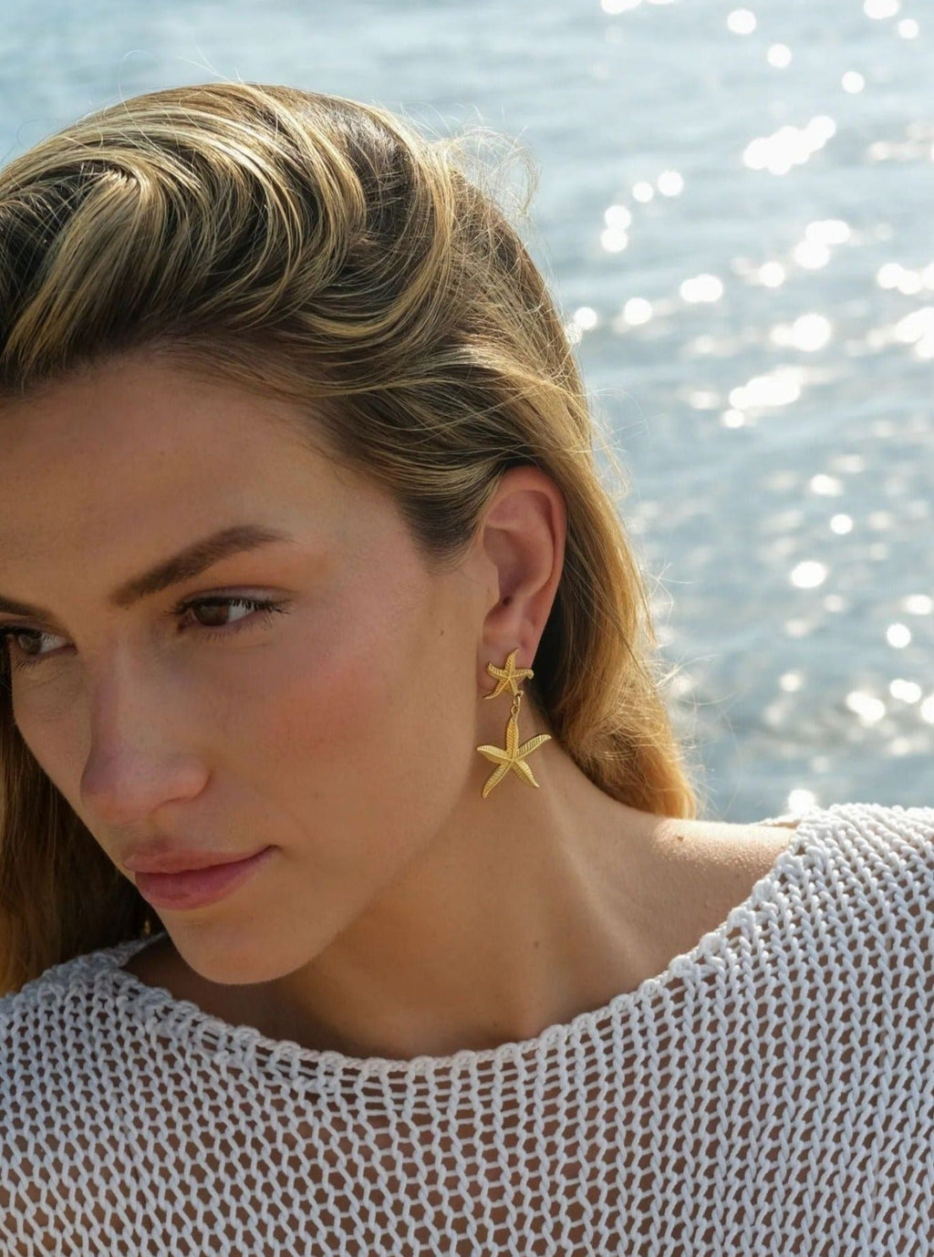 Starfish Gold Earrings by SIENA