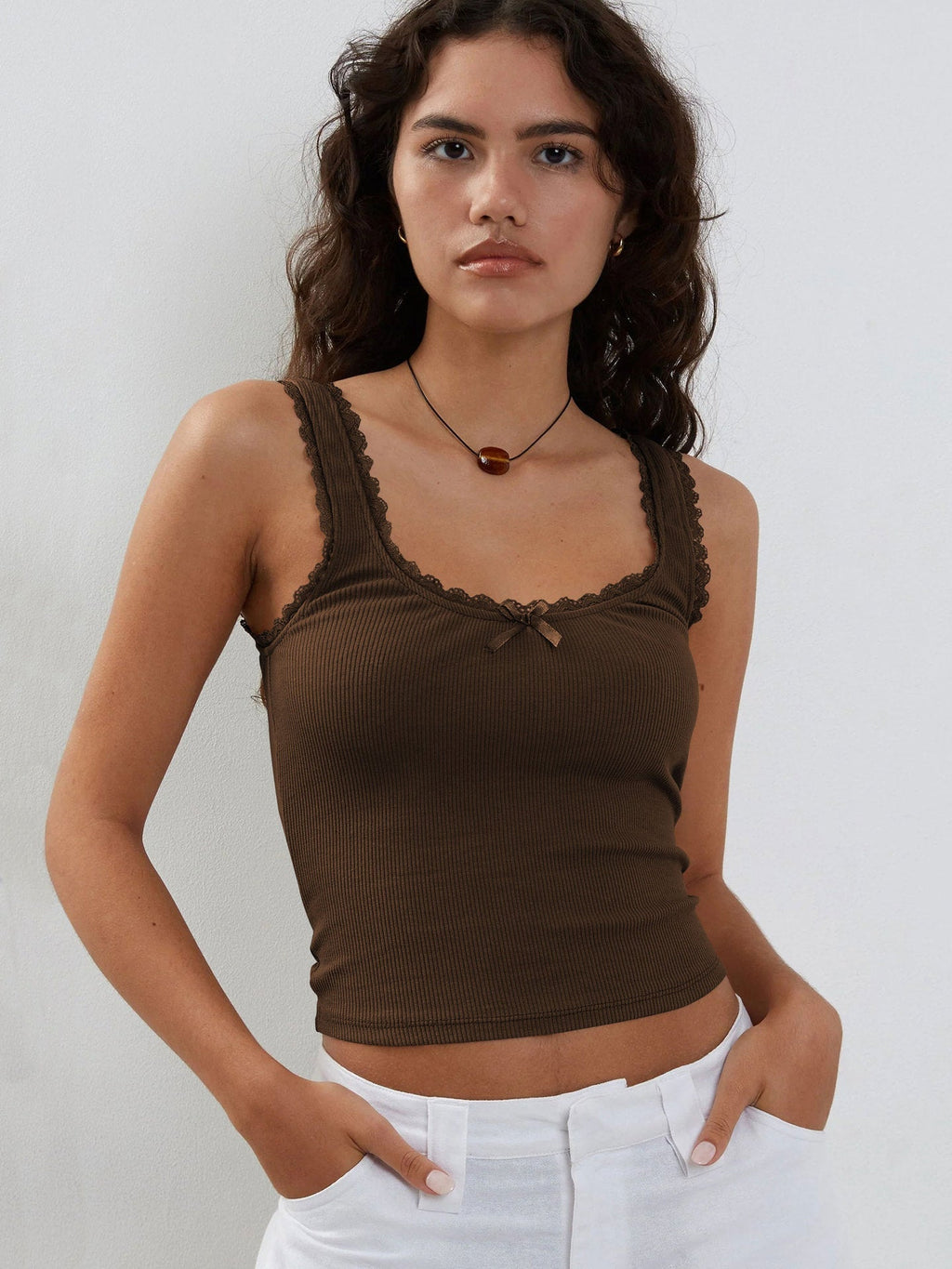 Brown Lace Shirt by SIENA - image 3