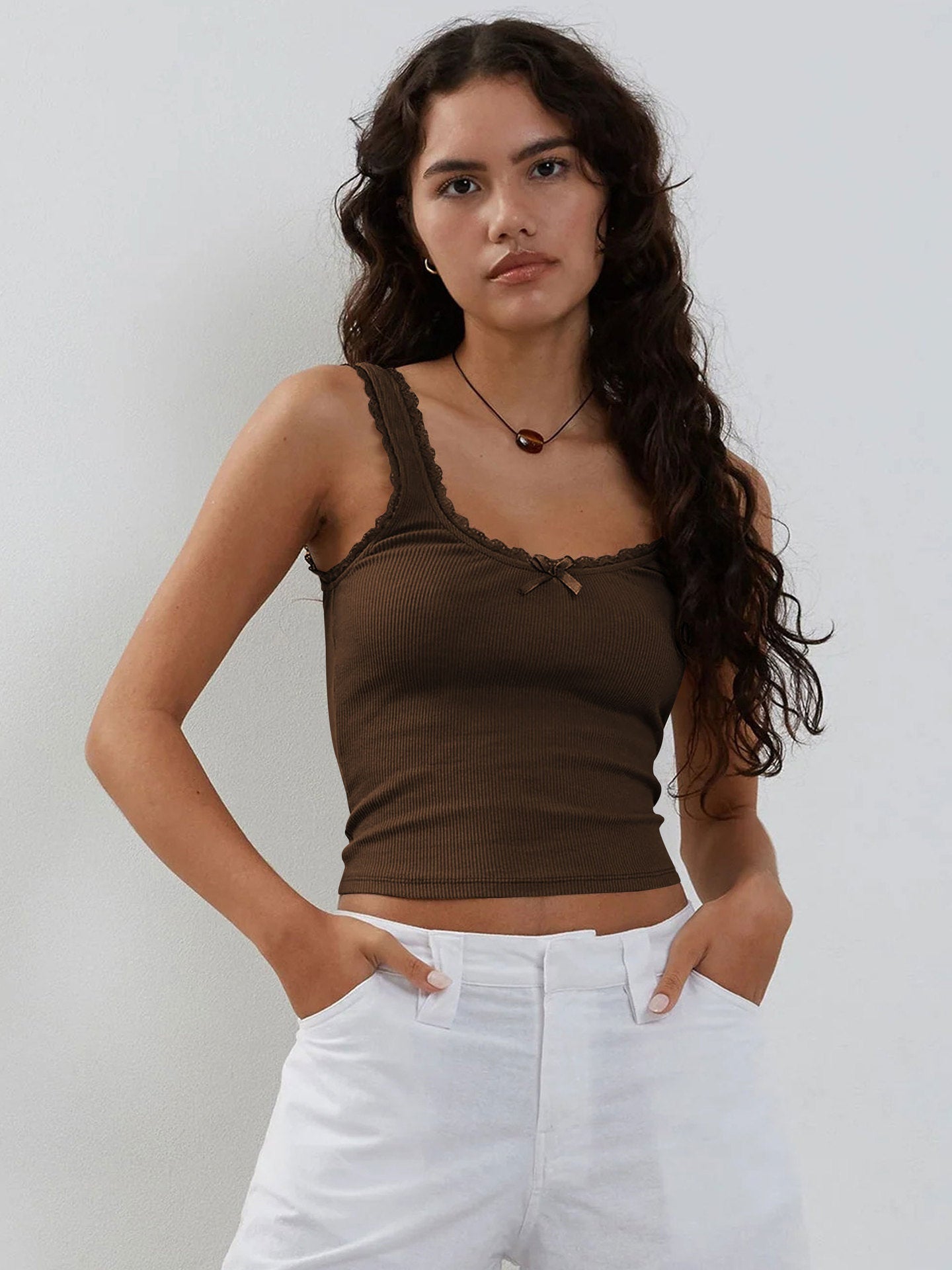 Brown Lace Shirt by SIENA - image 4