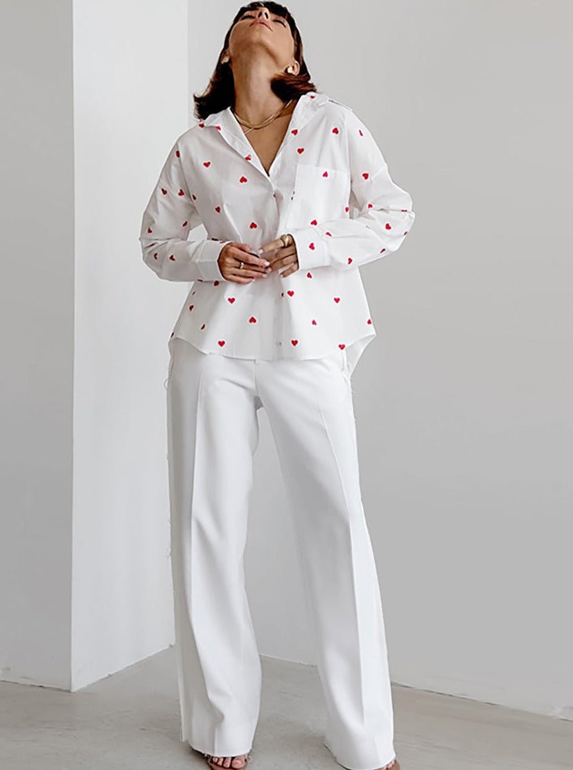 Heart Printed Shirt by SIENA
