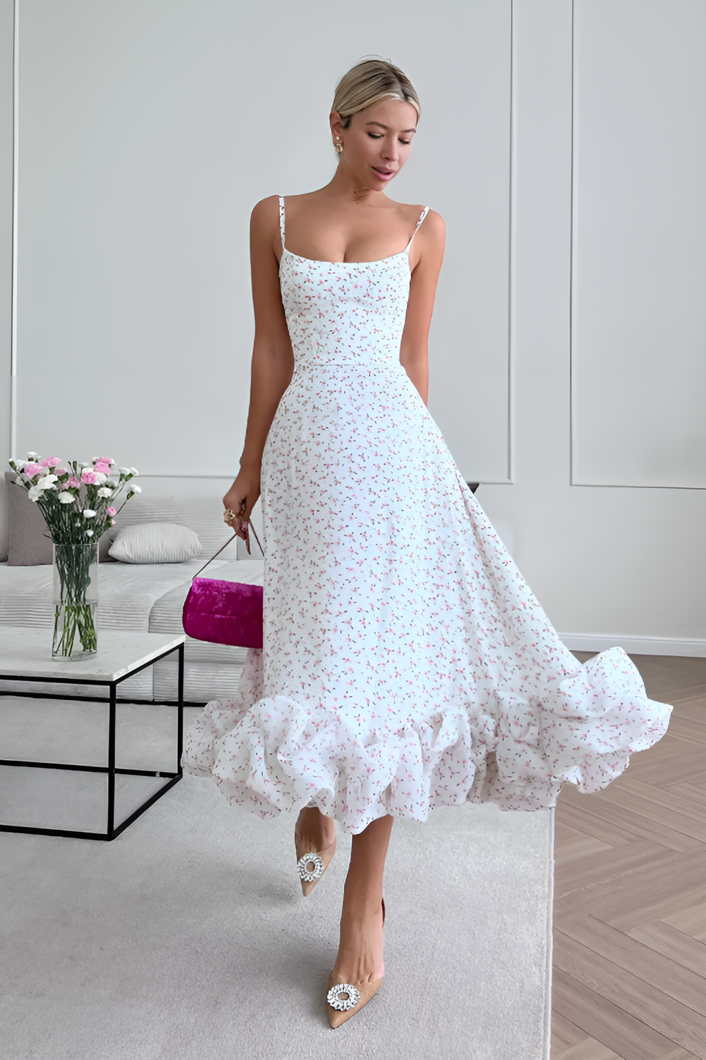 Flounce Corset Midi Dress by SIENA - image 9