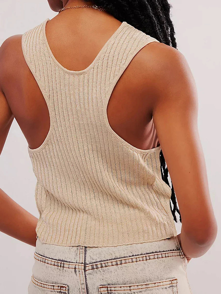 Orme Buttoned Vest Top by SIENA - image 2