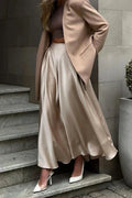 Aubrey Satin Midi Skirt by SIENA