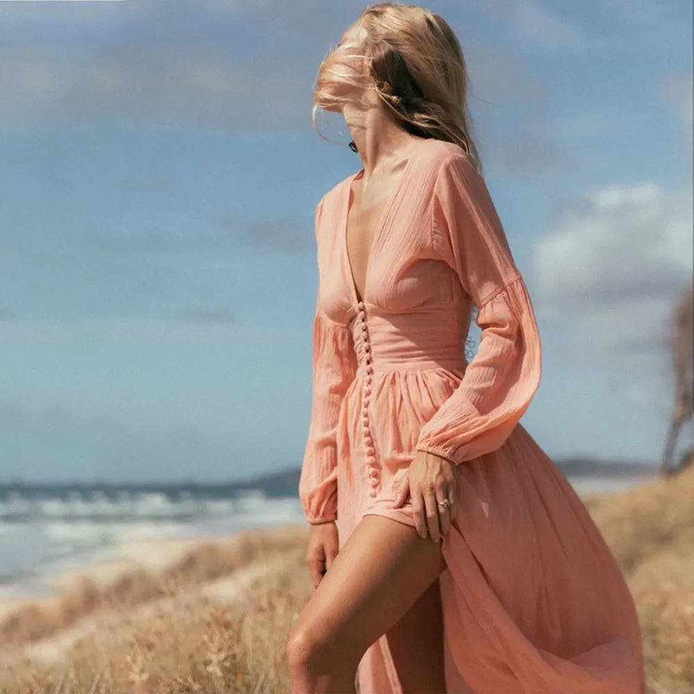Vintage Linen Maxi Dress by SIENA - image 15