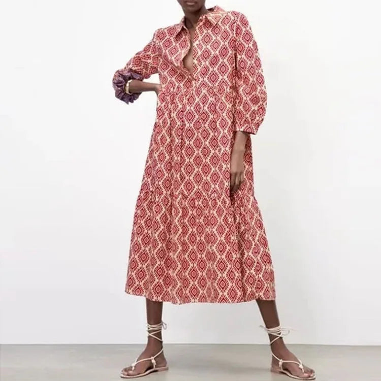 Printed Bubble Maxi Dress by SIENA - image 6