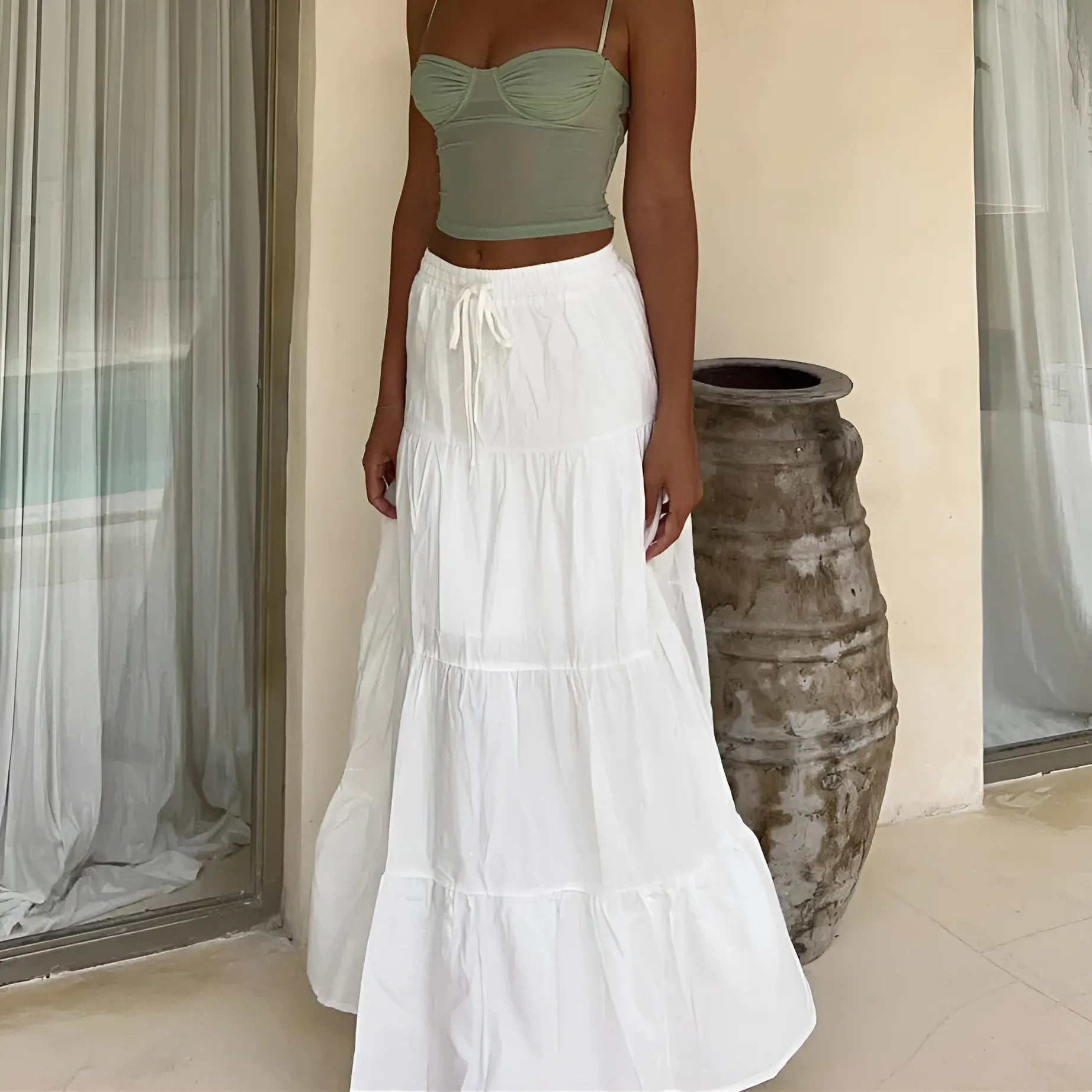Dikis Pleated Maxi Skirt by SIENA