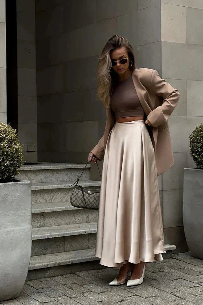 Aubrey Satin Midi Skirt by SIENA - image 3