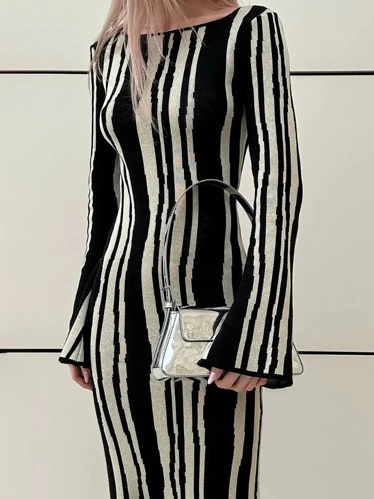Zebra High Waist Maxi Dress by SIENA