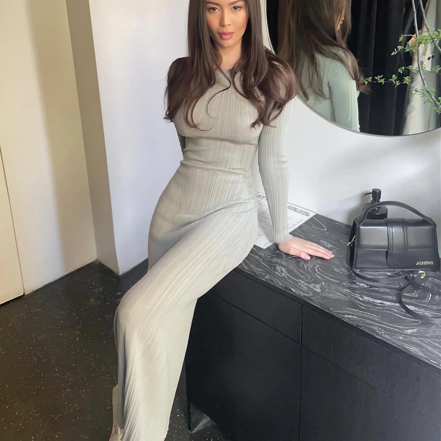 High Waist Knit Maxi Dress by SIENA - image 3