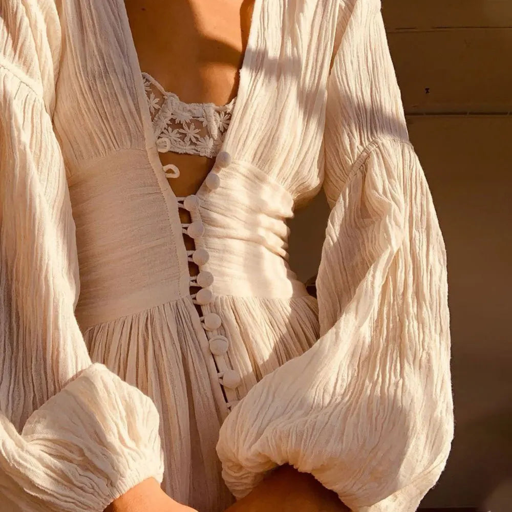 Vintage Linen Maxi Dress by SIENA - image 28
