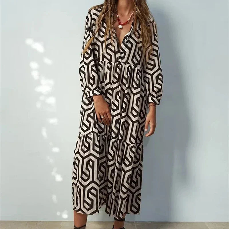Printed Bubble Maxi Dress by SIENA - image 4