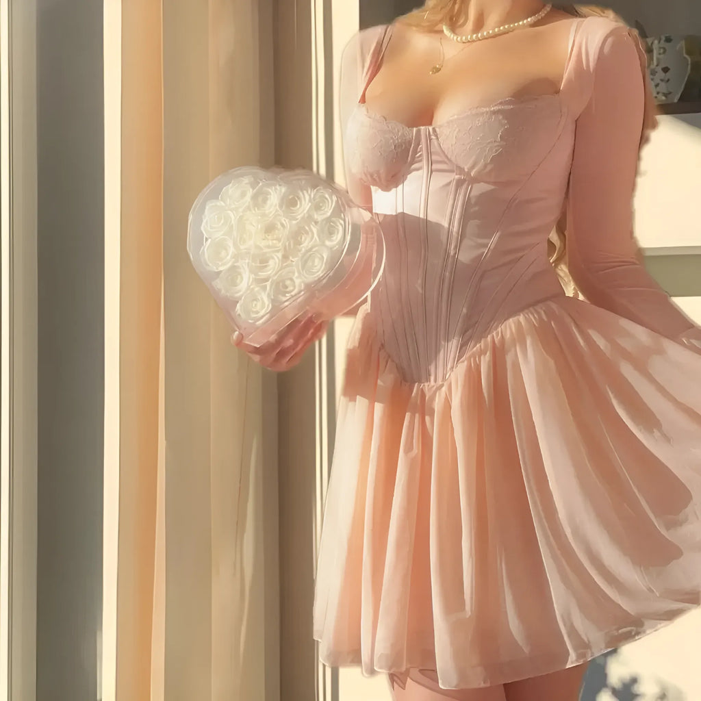 Pinky Corset Mini Dress by SIENA - image 2
