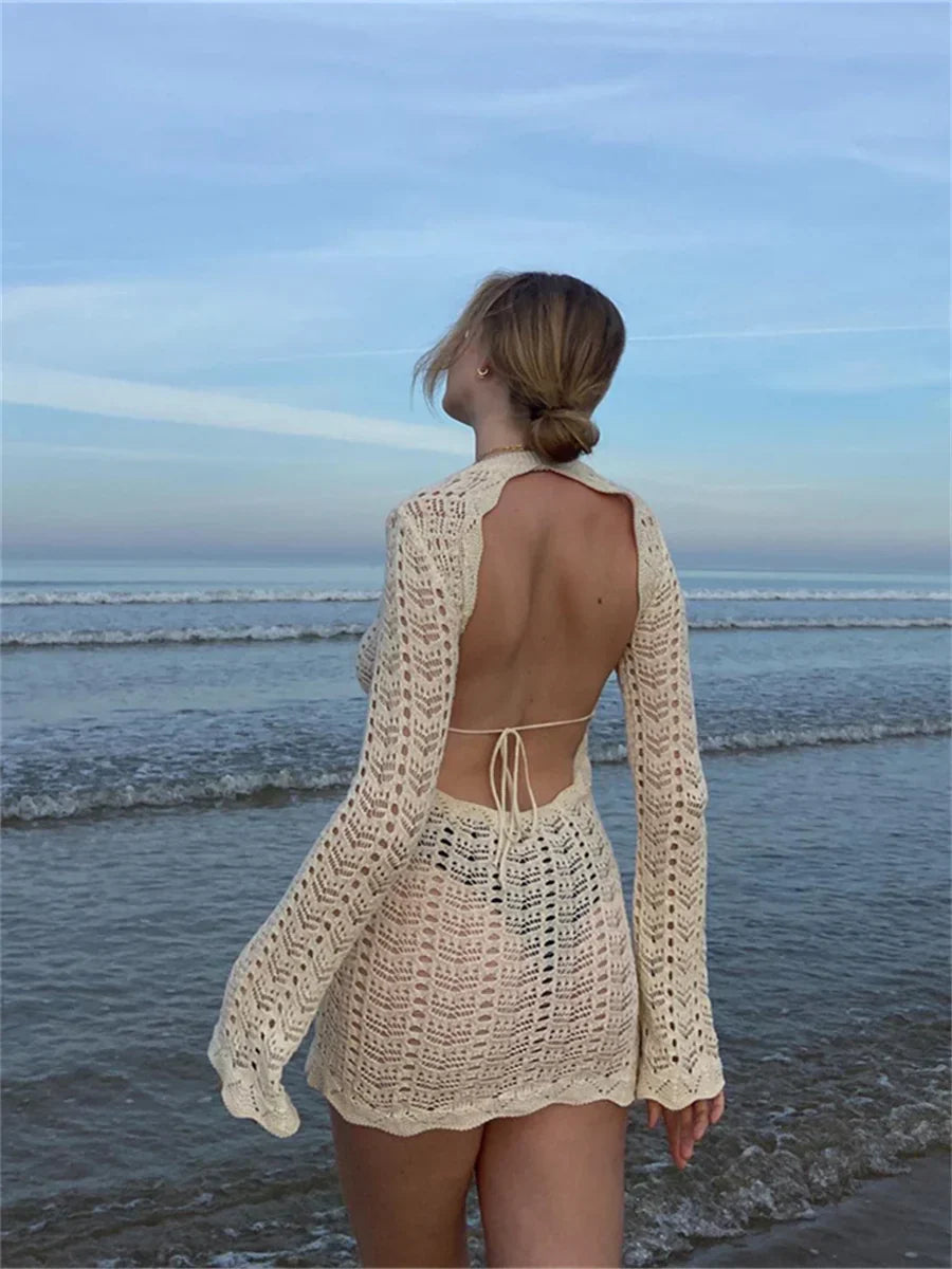 Patchwork Crochet Mini Dress by SIENA - image 5
