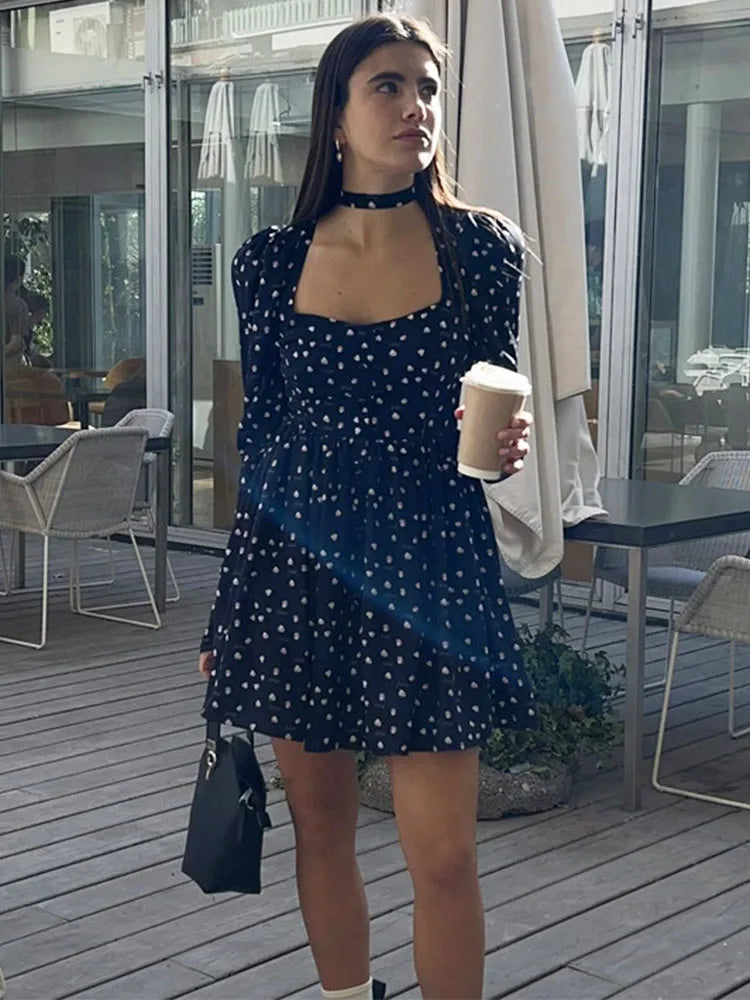 Puantiyeli Satin Mini Dress by SIENA - image 2