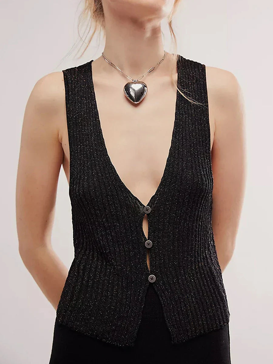 Orme Buttoned Vest Top by SIENA - image 5