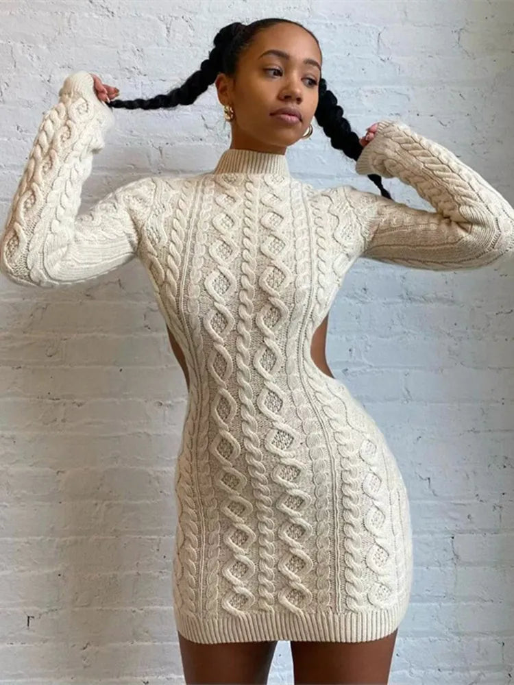 Balkc Knit Mini Dress by SIENA