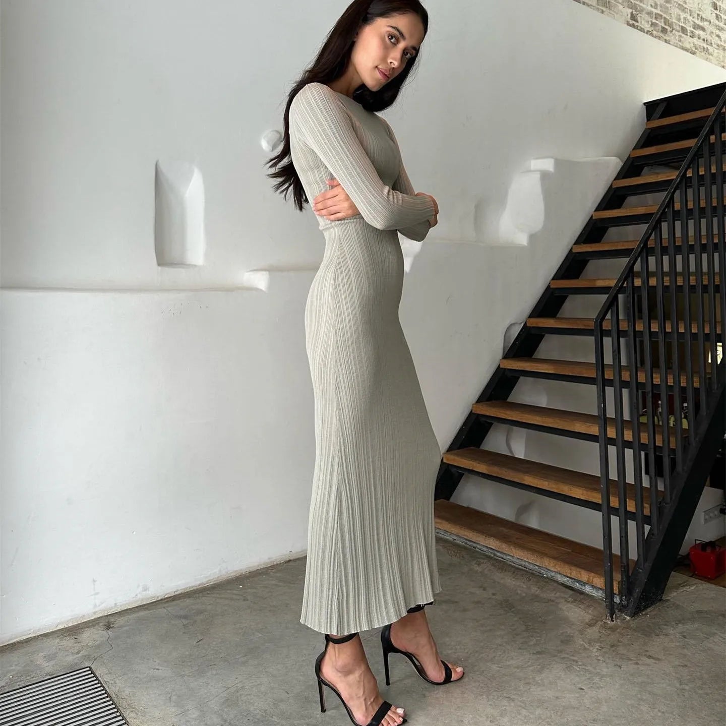 High Waist Knit Maxi Dress by SIENA - image 4