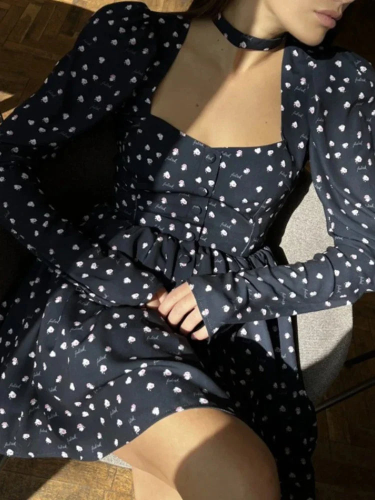 Puantiyeli Satin Mini Dress by SIENA