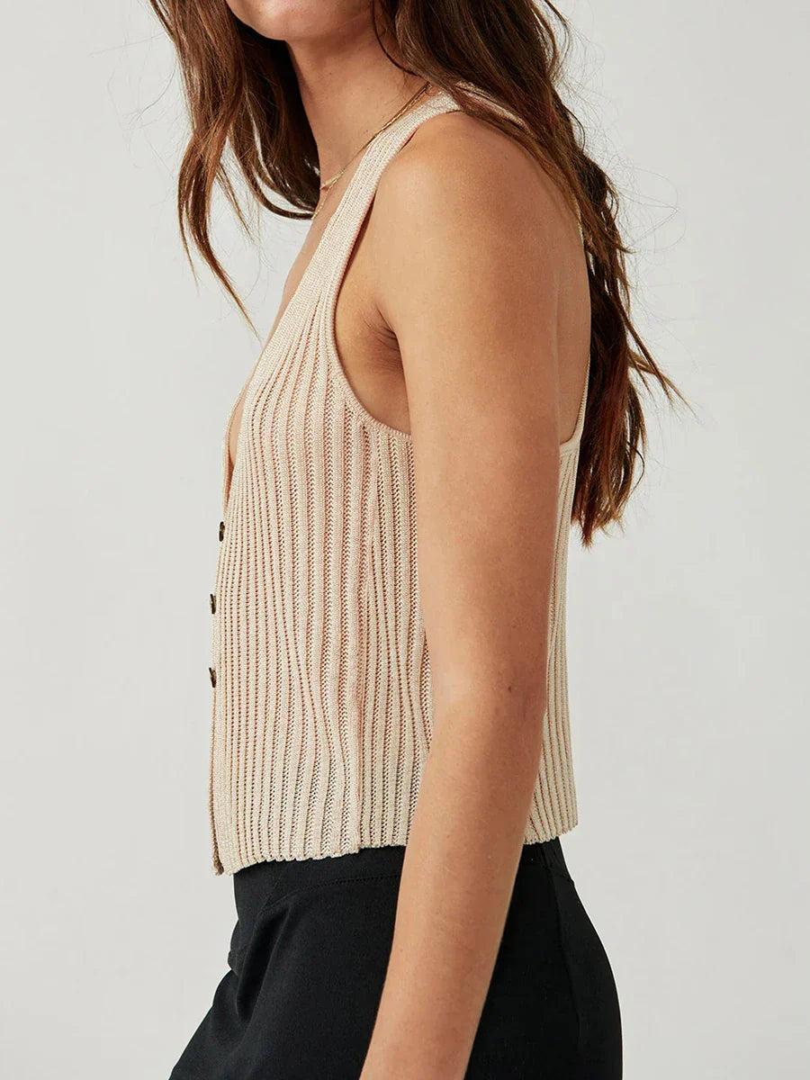 Orme Buttoned Vest Top by SIENA - image 3
