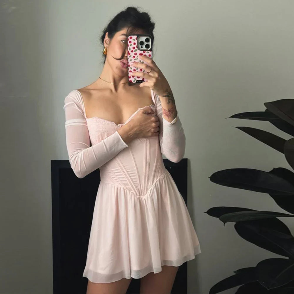Pinky Corset Mini Dress by SIENA - image 4