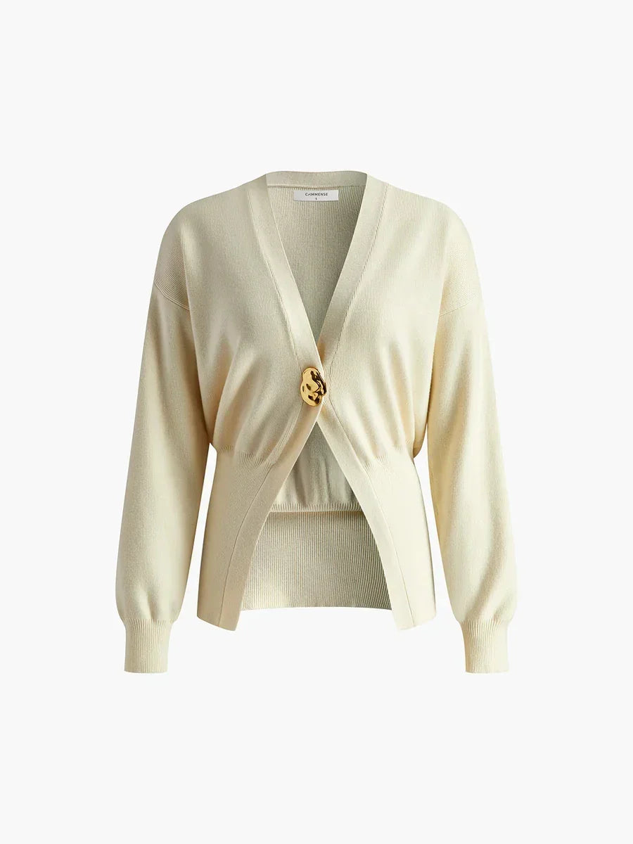 Gold Knit Cardigan by SIENA - image 2