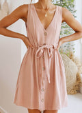 Mini Buttoned Mini Dress by SIENA