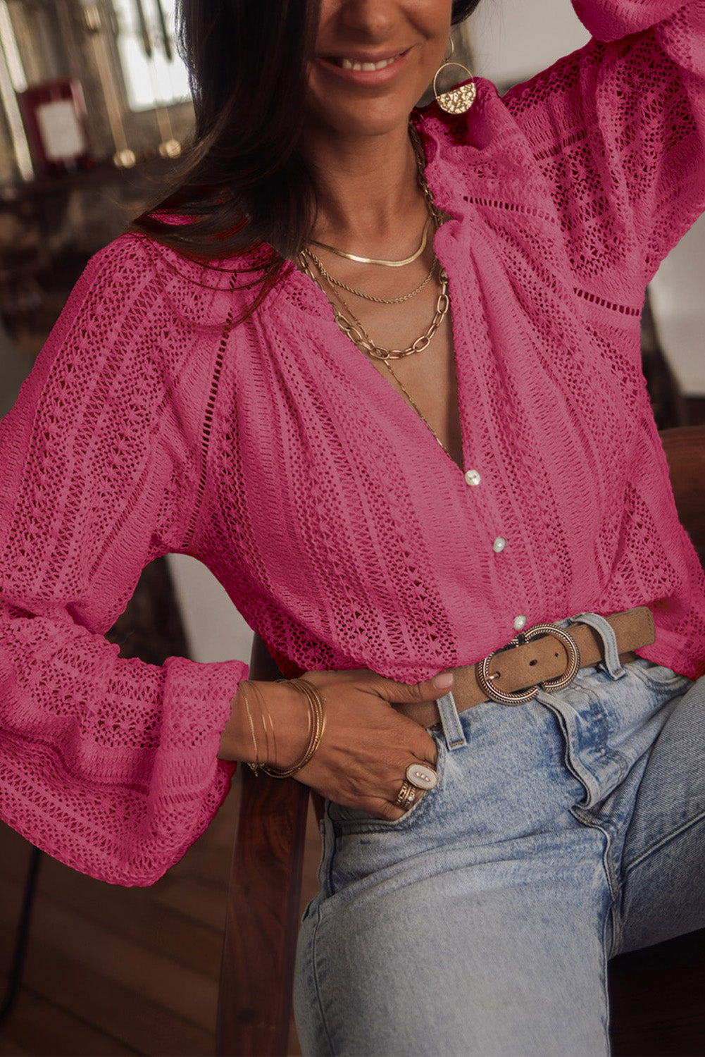 Rose Lace Shirt by SIENA - image 3