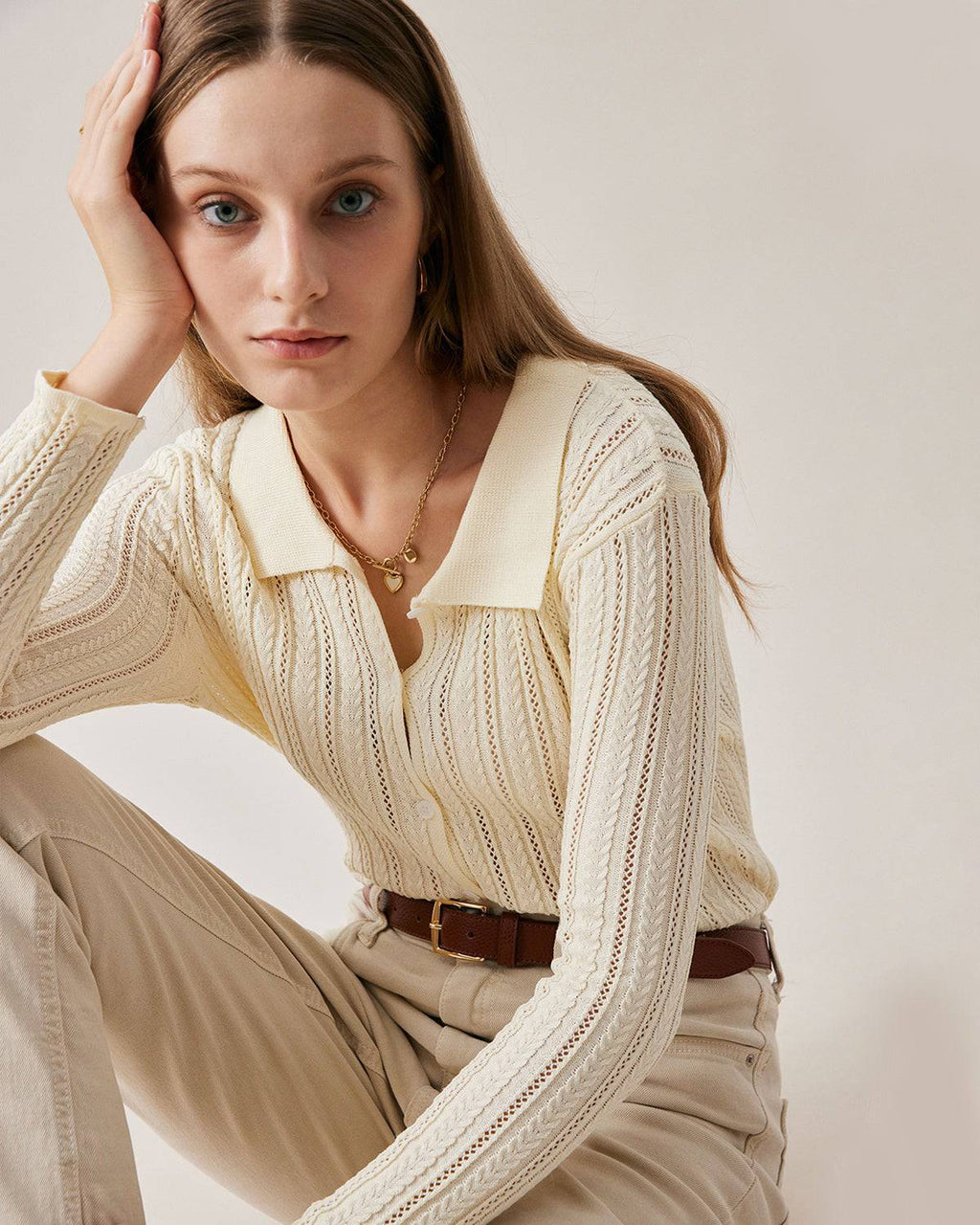 Knit Buttoned Cardigan by SIENA