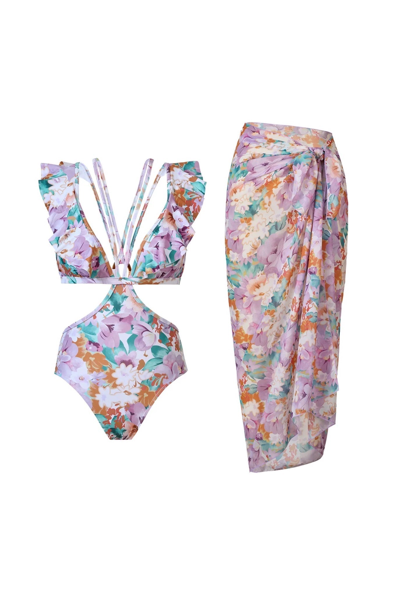 Floral Printed One-Piece Swimsuit by SIENA