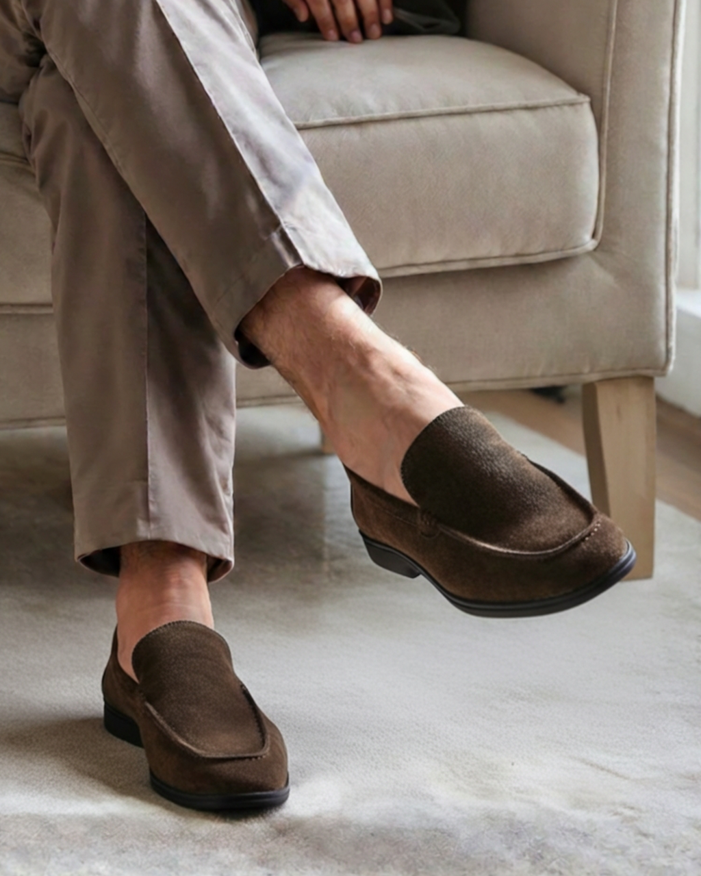 Suede Loafers Black Soles