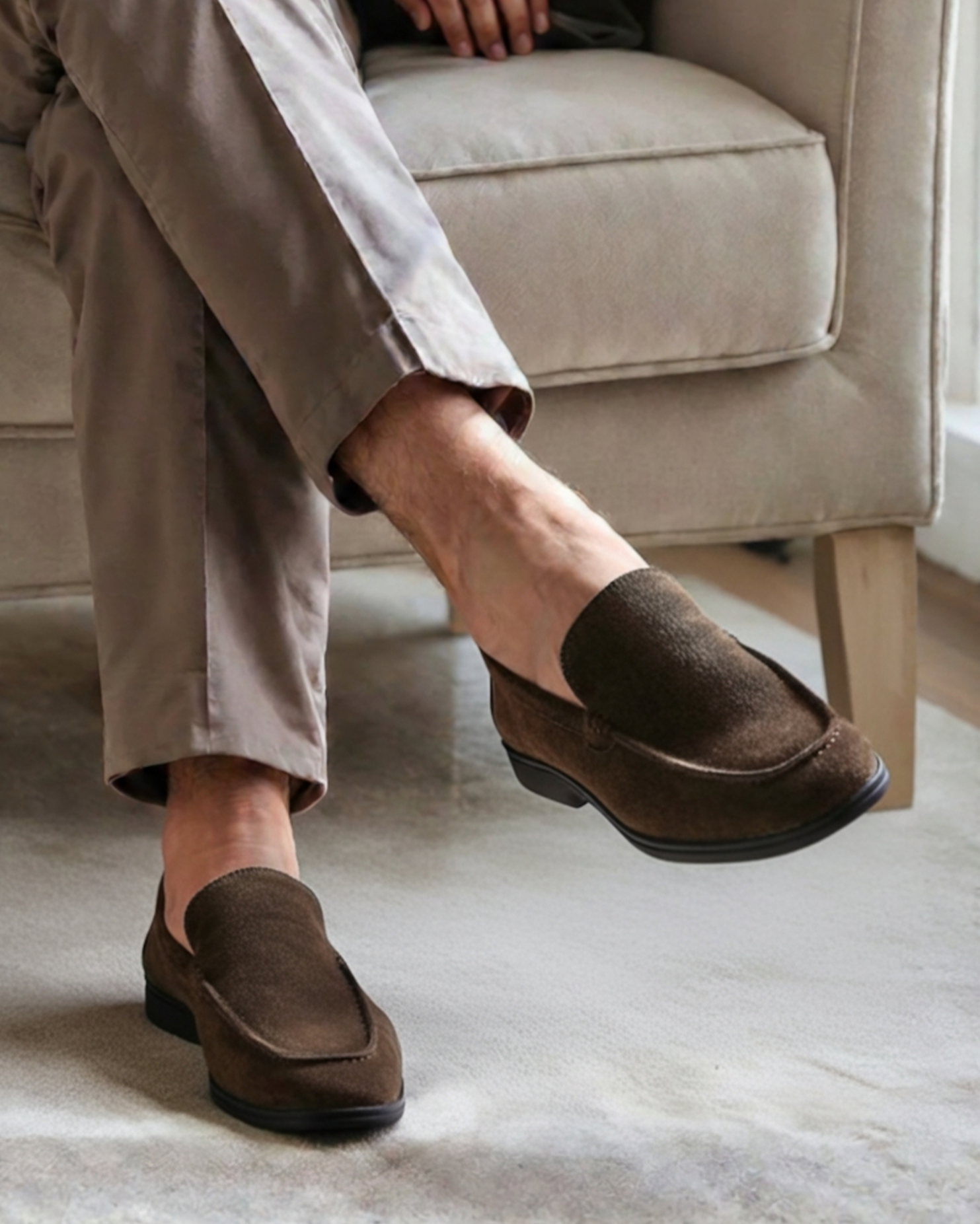 Suede Loafers Black Soles