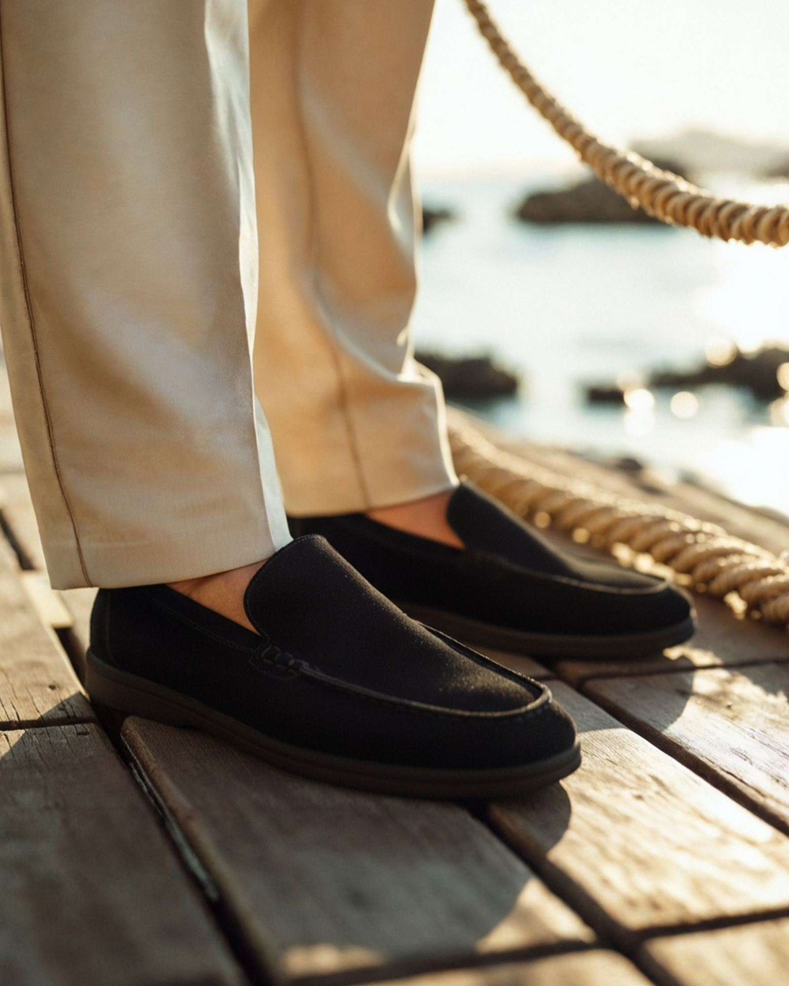 Suede Loafers Black Soles