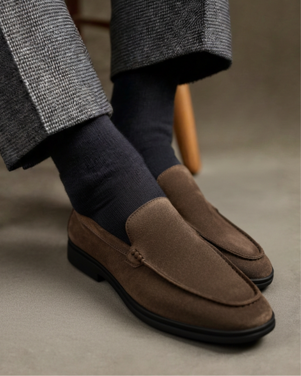 Suede Loafers Black Soles