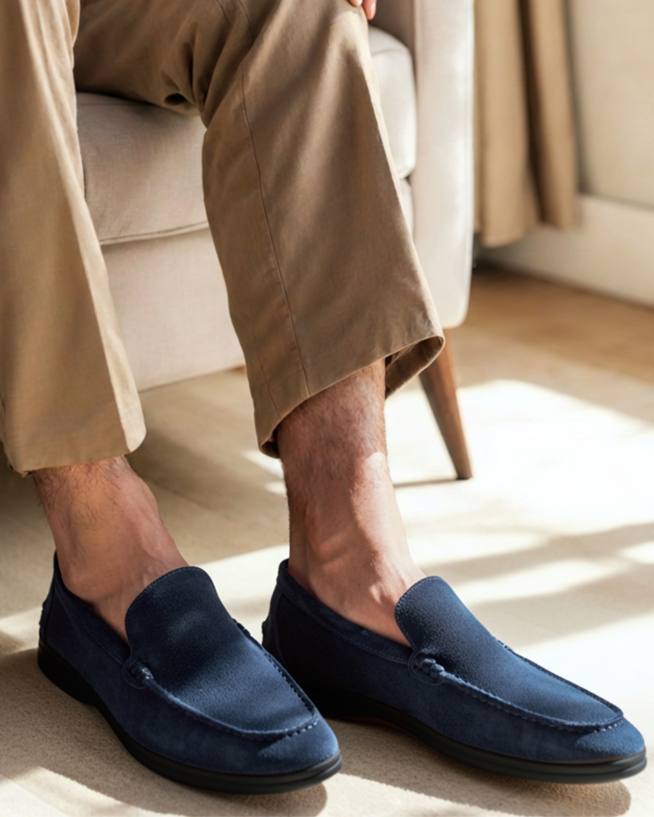 Suede Loafers Black Soles