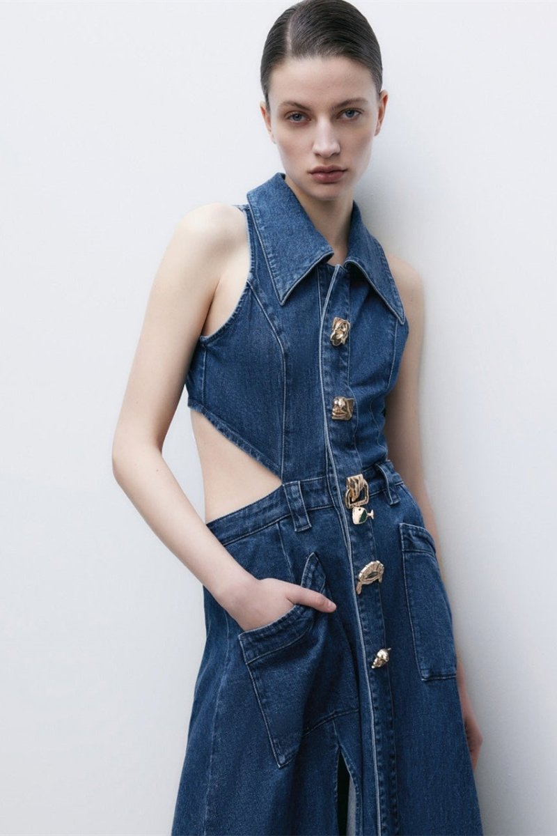 Regina Buttoned Mini Dress by SIENA - image 2