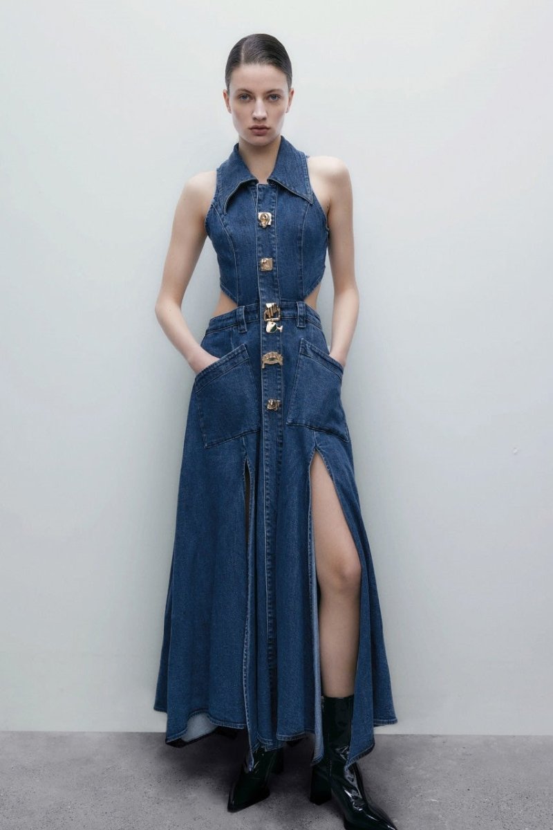Regina Buttoned Mini Dress by SIENA
