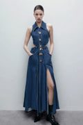 Regina Buttoned Mini Dress by SIENA