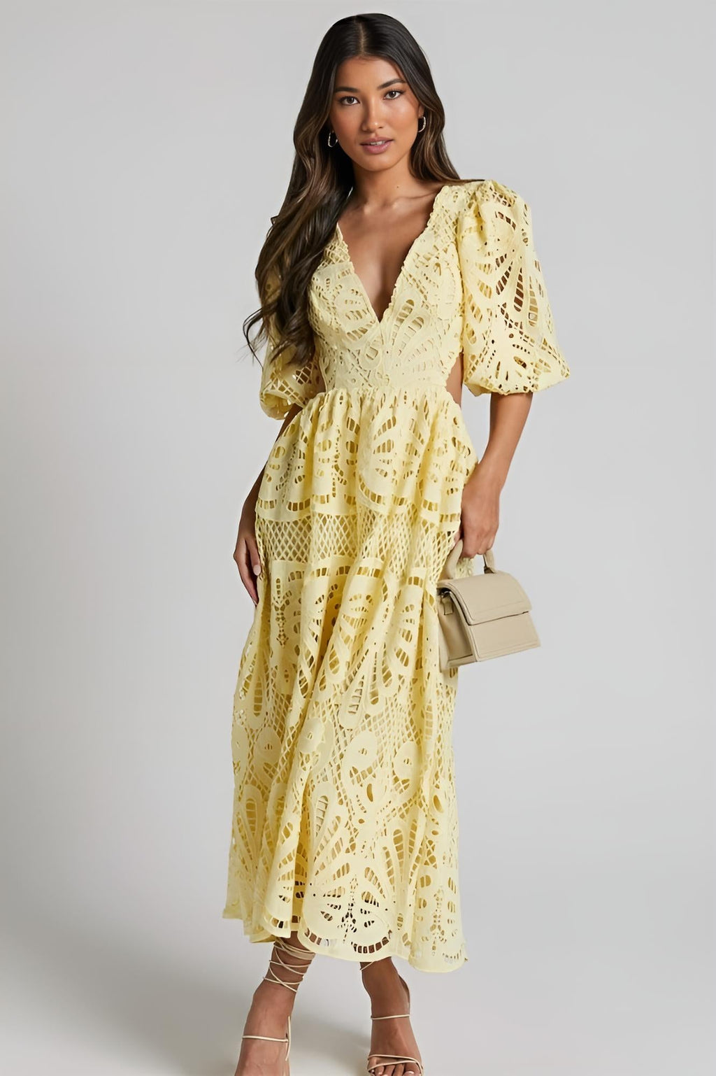 Sandra Buttoned Lace Dress by SIENA