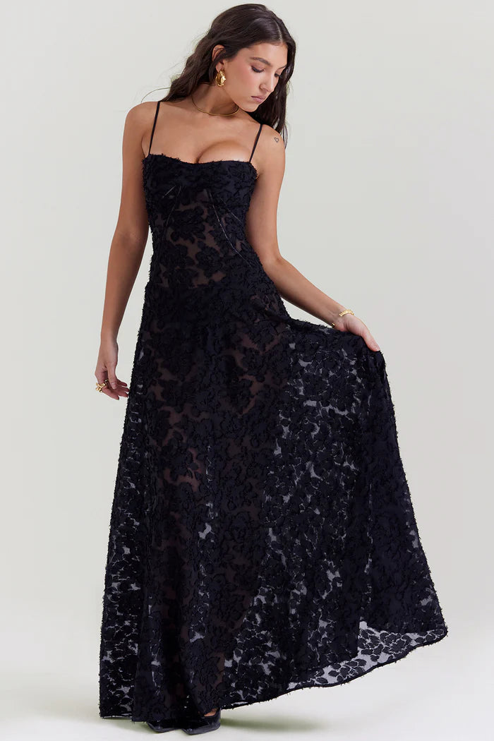 Noir Lace Maxi Dress by SIENA - image 3